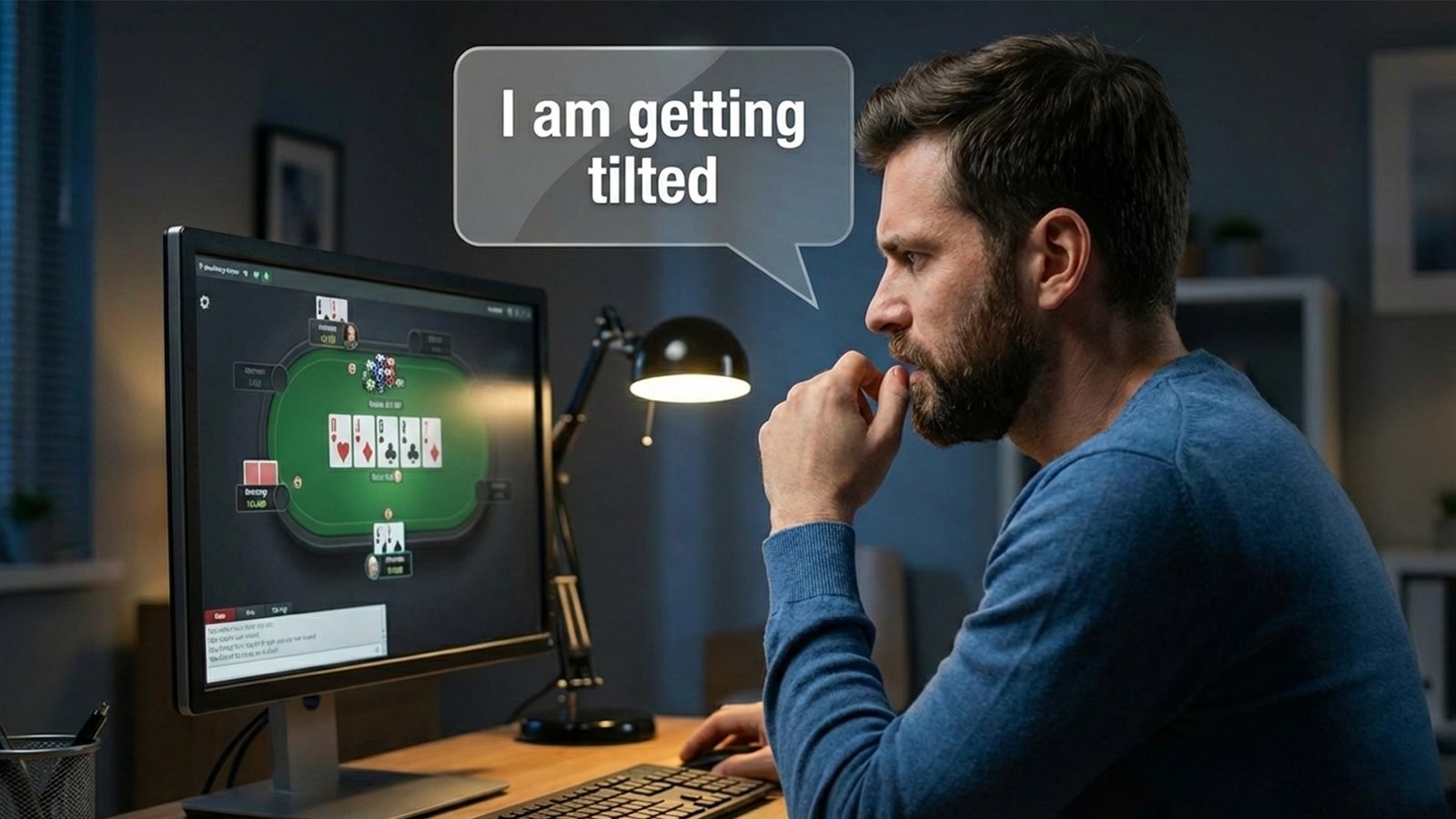 Poker player speaking out loud he's getting tilted