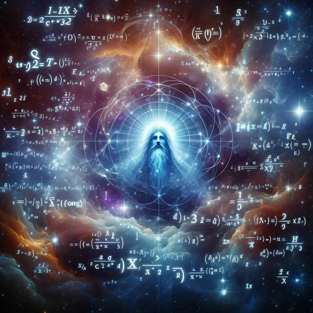 God depicted as a math genius