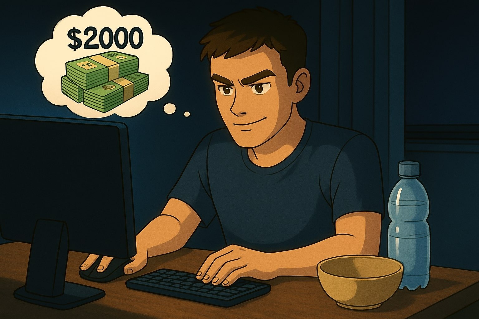 Poker player grinding online and thinking about the $2000 CoinPoker welcome bonus.