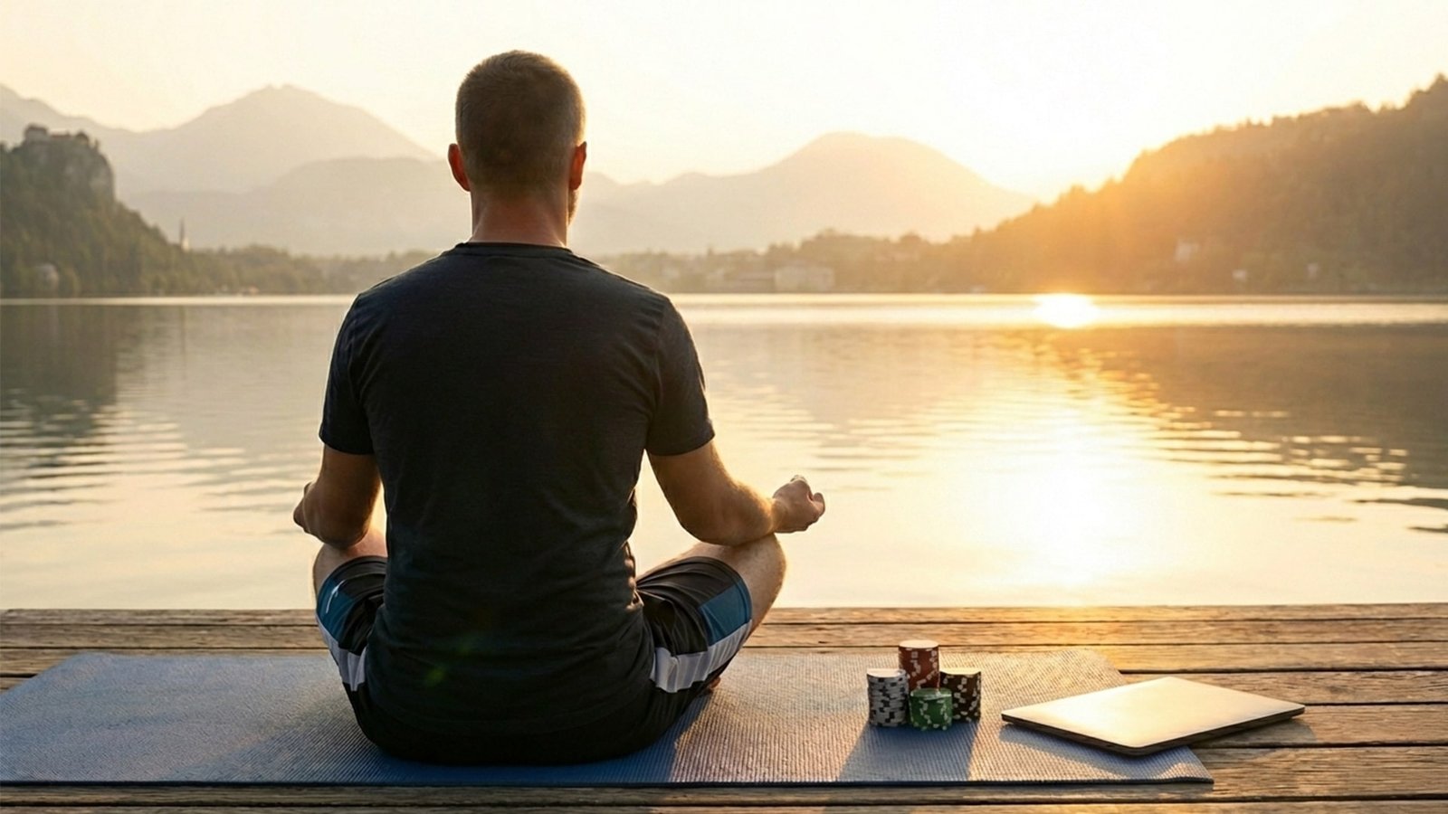 Meditating poker player