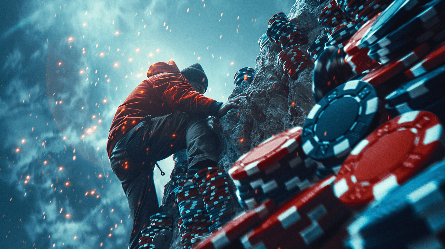 Poker player getting through the hard part