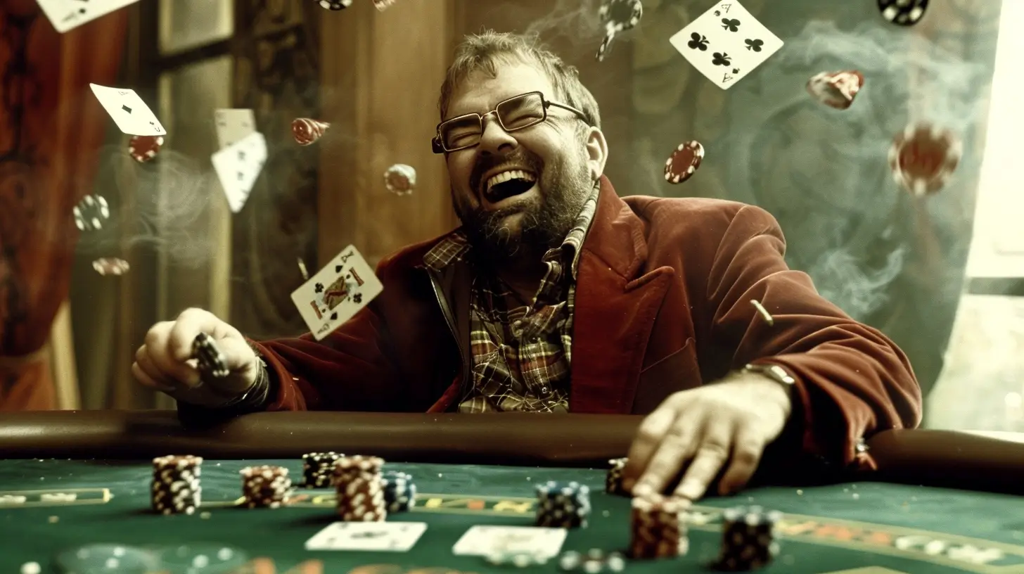 Poker player happily making mistakes