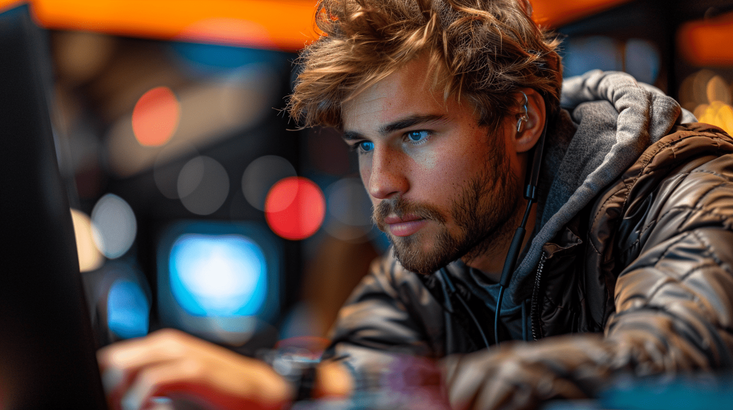 Poker player studying poker