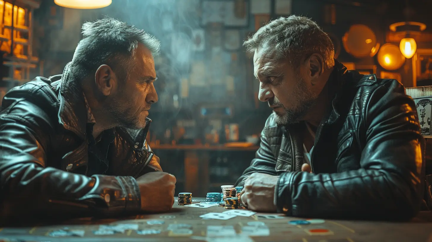 Two poker warriors staring each other down