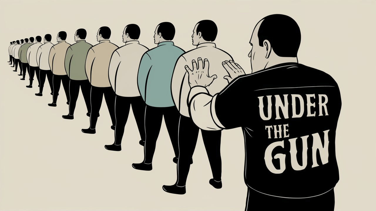 UTG position in poker depicted as a person pushing people in front of him